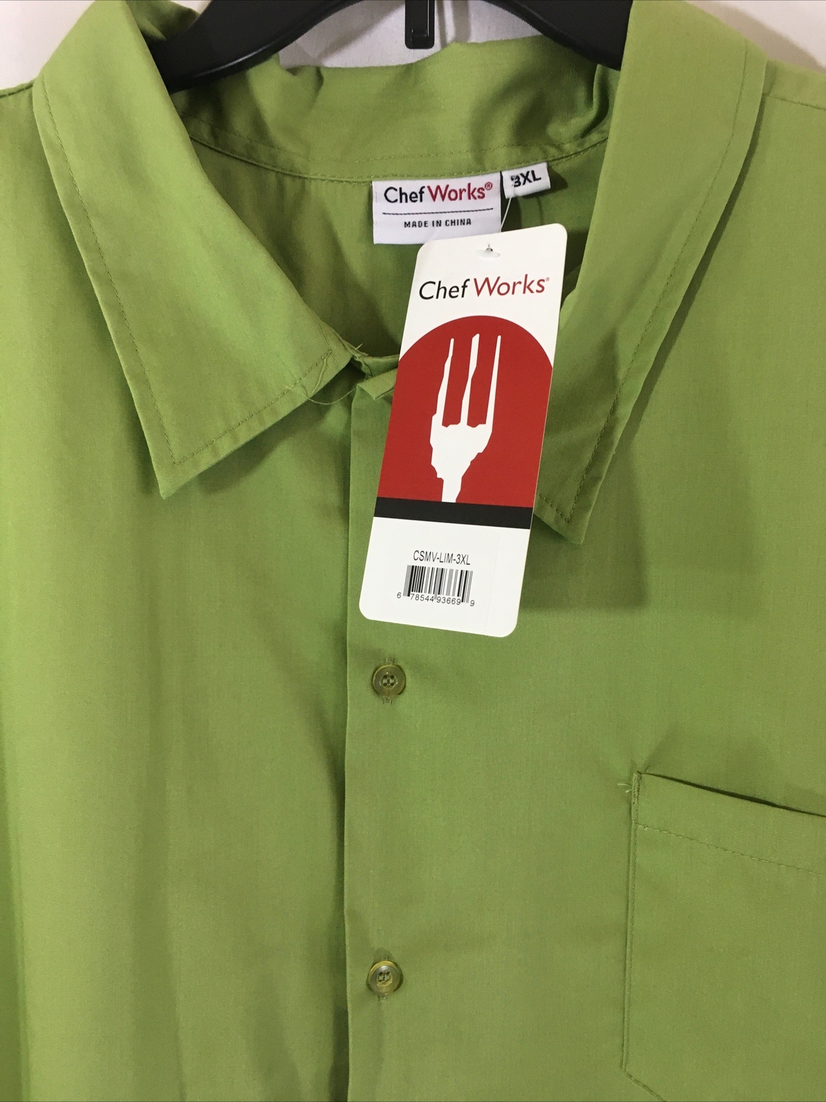 Chef Works CSMV-LIM-3XL Cool Vent Chef Shirt Lime Size 3XL