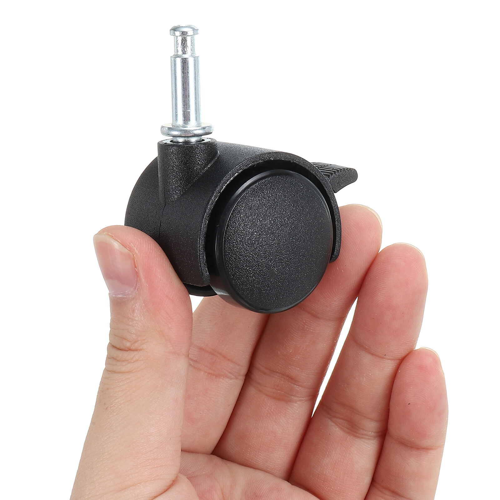 6pcs 1" Swivel Stem Casters Nylon 360 Degree Insert Stem Wheel with Brake