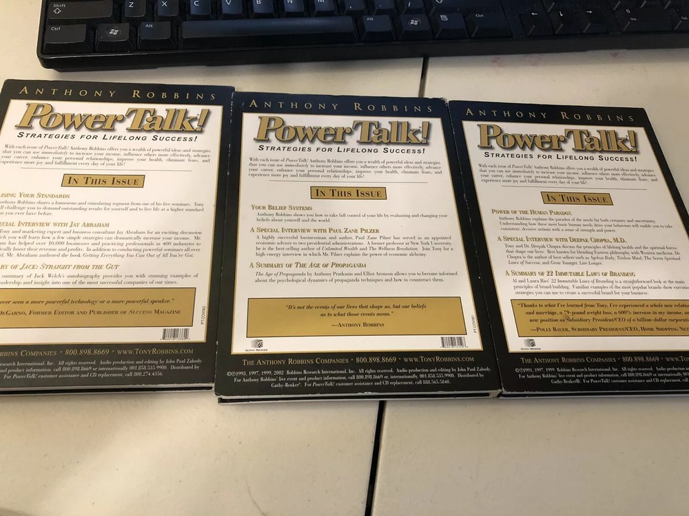 Anthony Robbins Power Talk 3 Different Issues preowned