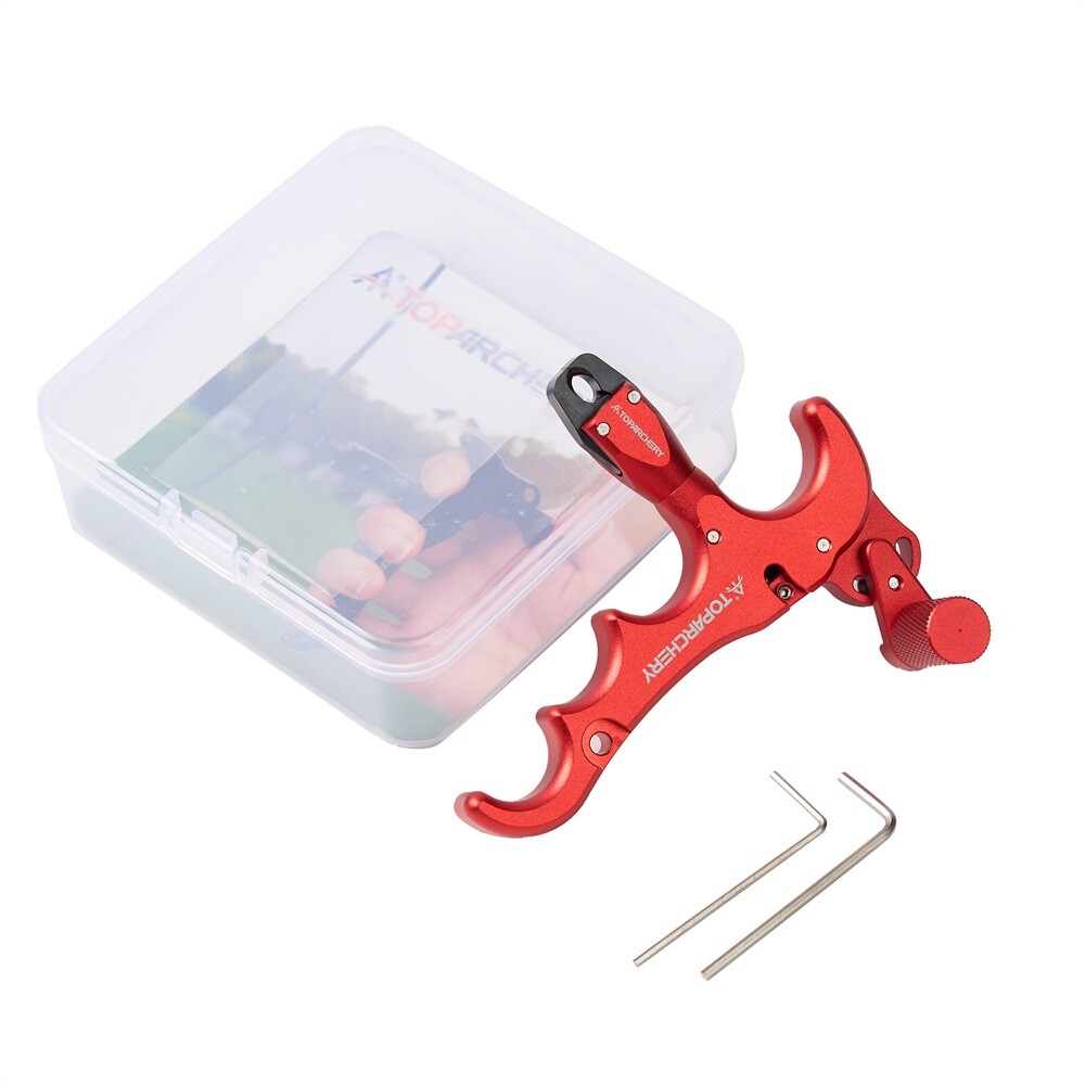 360° Rotate Archery Adjustable 4 Finger Compound Bow Release Aid Thumb Release