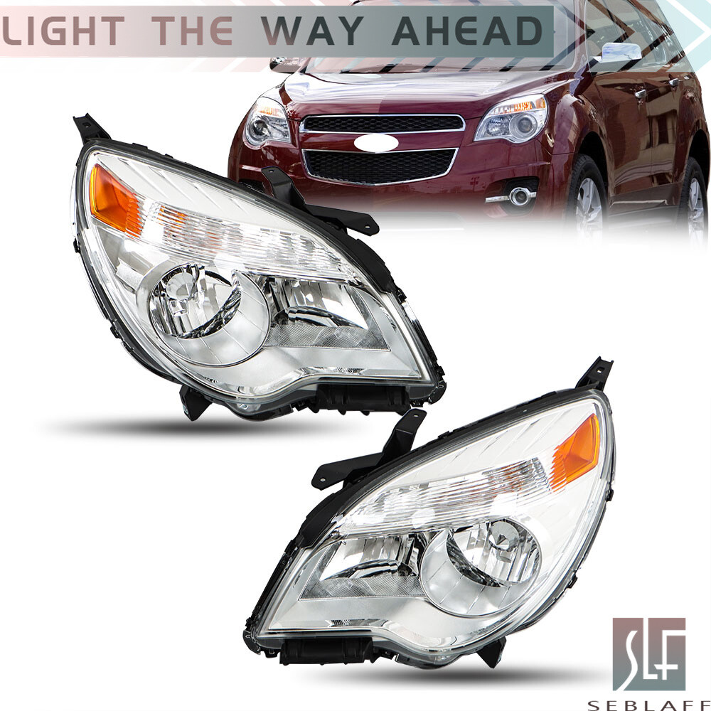 For Chevy Equinox LT/LS 2010-2015 Headlight Halogen Type LH + RH Chrome