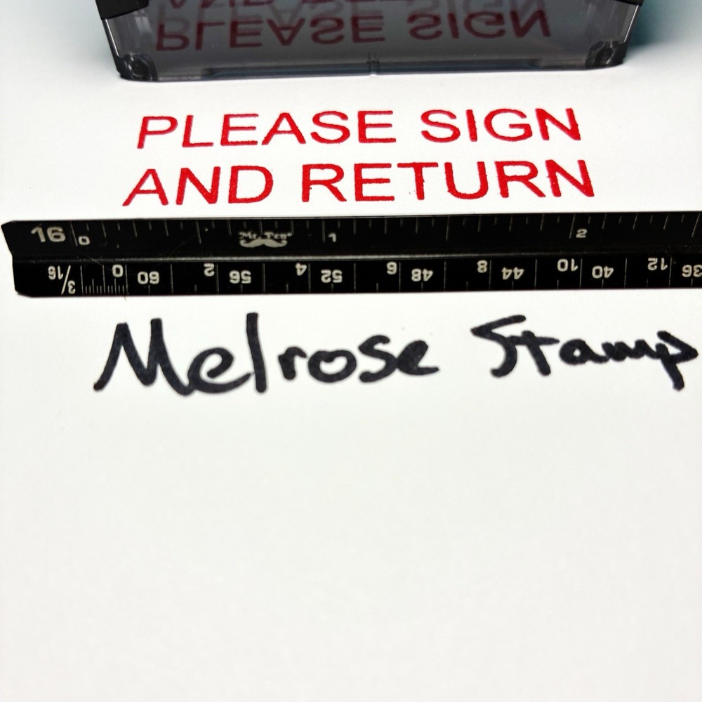 Please Sign And Return Rubber Stamp Red Ink Self Inking Ideal 4913