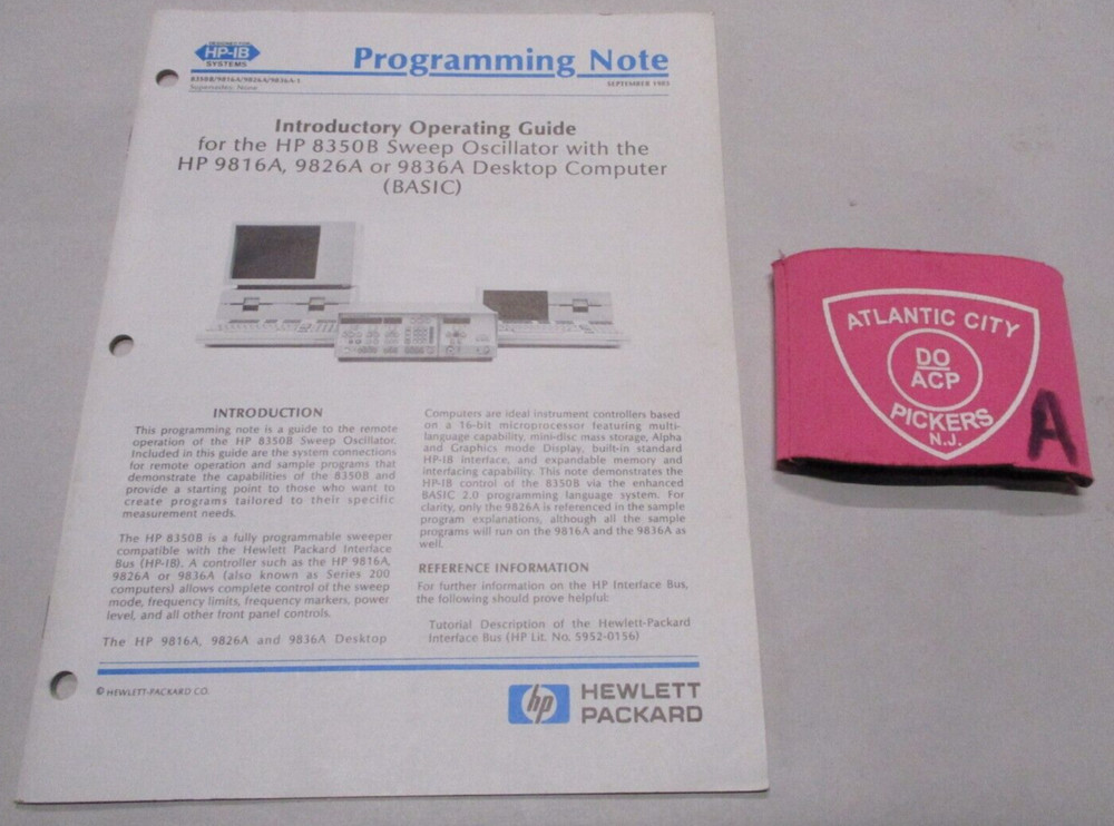 HEWLETT PACKARD 8350B SWEEP OSCILLATOR WITH THE HP 9816A 9826A 9826A BASIC GUIDE
