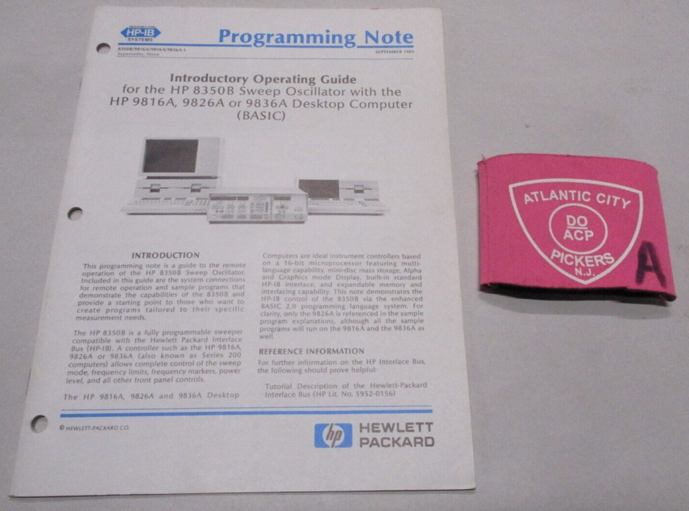 HEWLETT PACKARD 8350B SWEEP OSCILLATOR WITH THE HP 9816A 9826A 9826A BASIC GUIDE