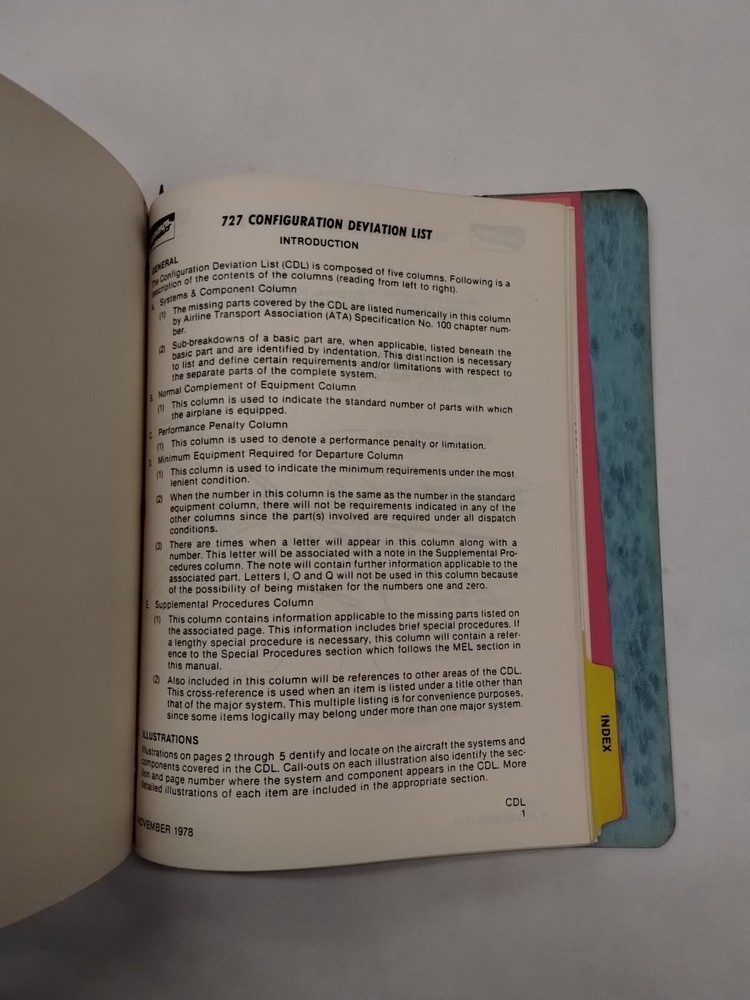 Federal Express 727 Minimum Equipment List & Configuration Deviation List-Origin