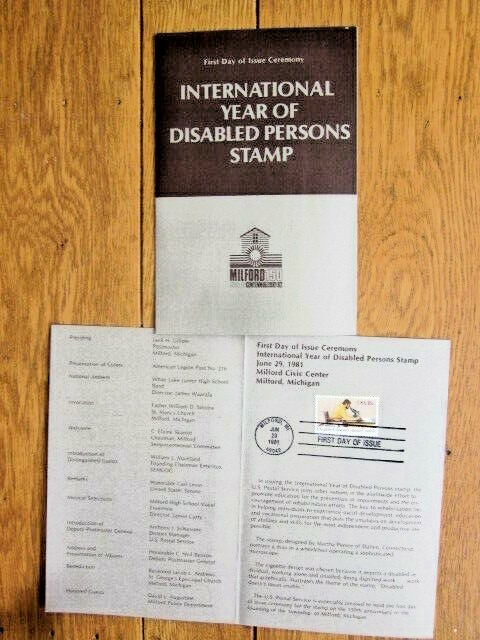 1981 INTERNATIONAL YEAR  DISABLED PERSONS 1981 SCARCE FIRST DAY CEREMONY FOLDER