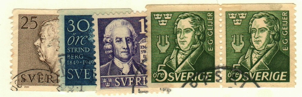Sweden #267, 385 pair (2 stamps), 405, 583 used