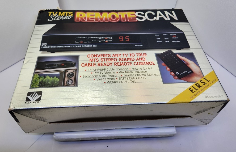 Vidtech MTS Stereo Remote Cable TV Television Decoder DBX RS-2001 Brand New