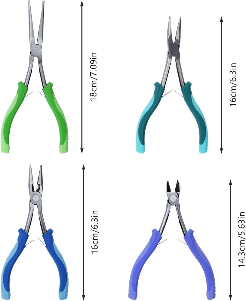 4 Pcs Jewelry Pliers Tool Set, Making Set with Multi