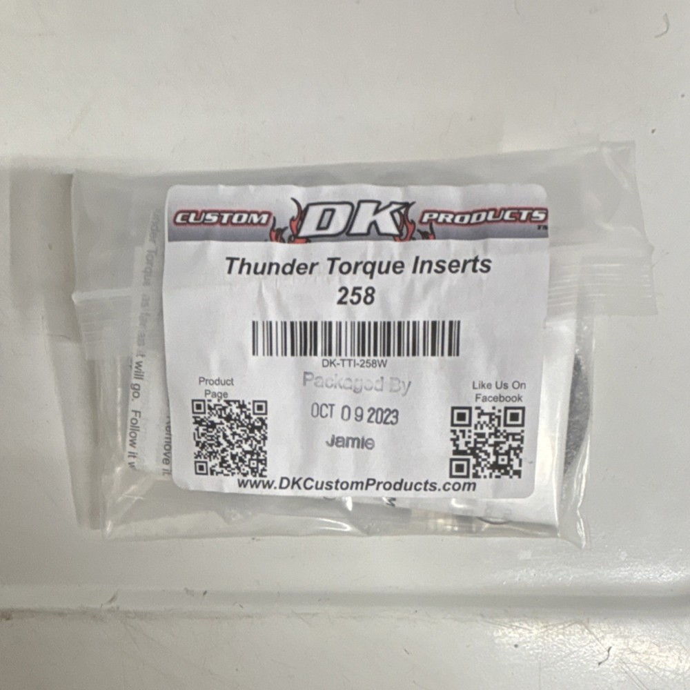 Thunder Torque Inserts - Fits 3'' Diameter & Larger - Set DK-TTI-258W. 2 inserts