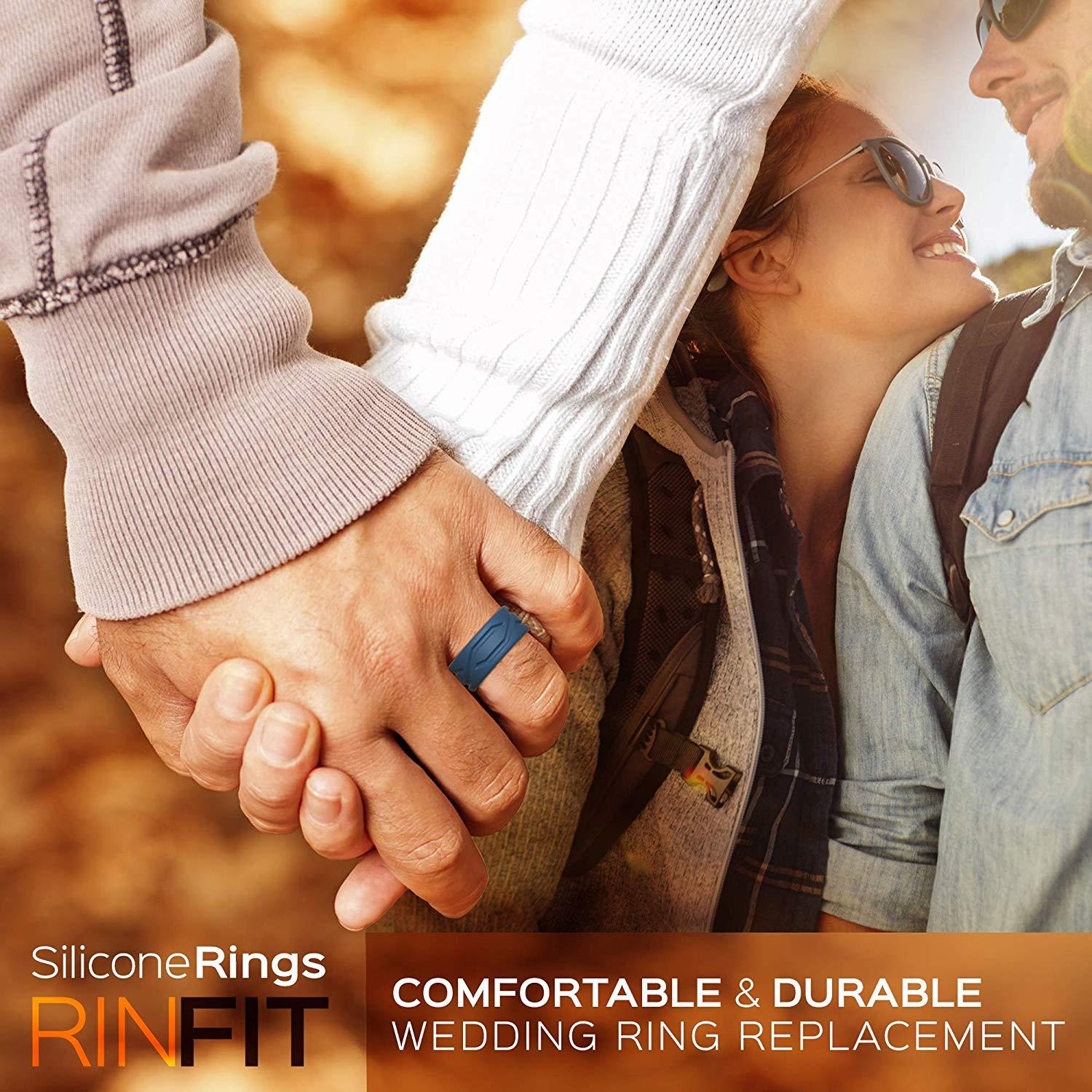 Silicone Rings for Men by RINFIT. 4Love Style. Soft & Comfortable Wedding Band