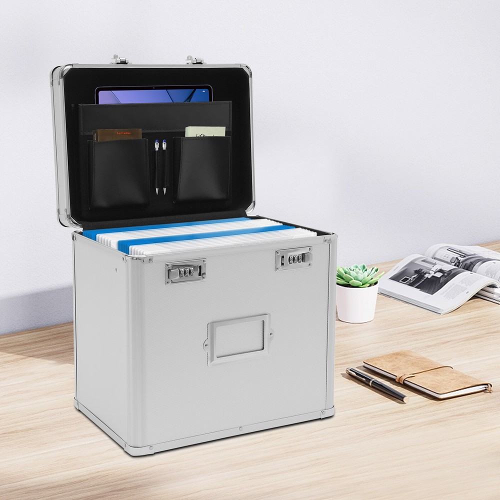 Fireproof Document Box with Lock File Storage Organizer Box Waterproof Safe Box