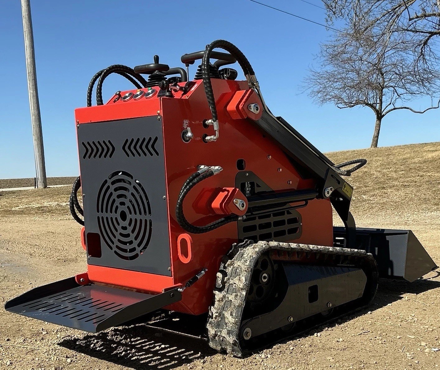 NEW ZJG-380 Mini Skid Loader Stand-On Compact Tracked Loader 13.5HP Engine