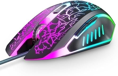 VersionTECH. Wired Gaming Mouse, Computer Mouse Ergonomic Mice with 7 LED Lights