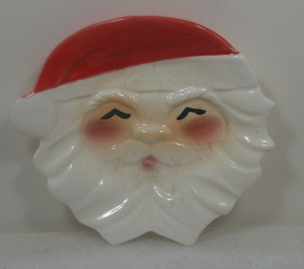 Vintage Ceramic 50's Santa Trivet