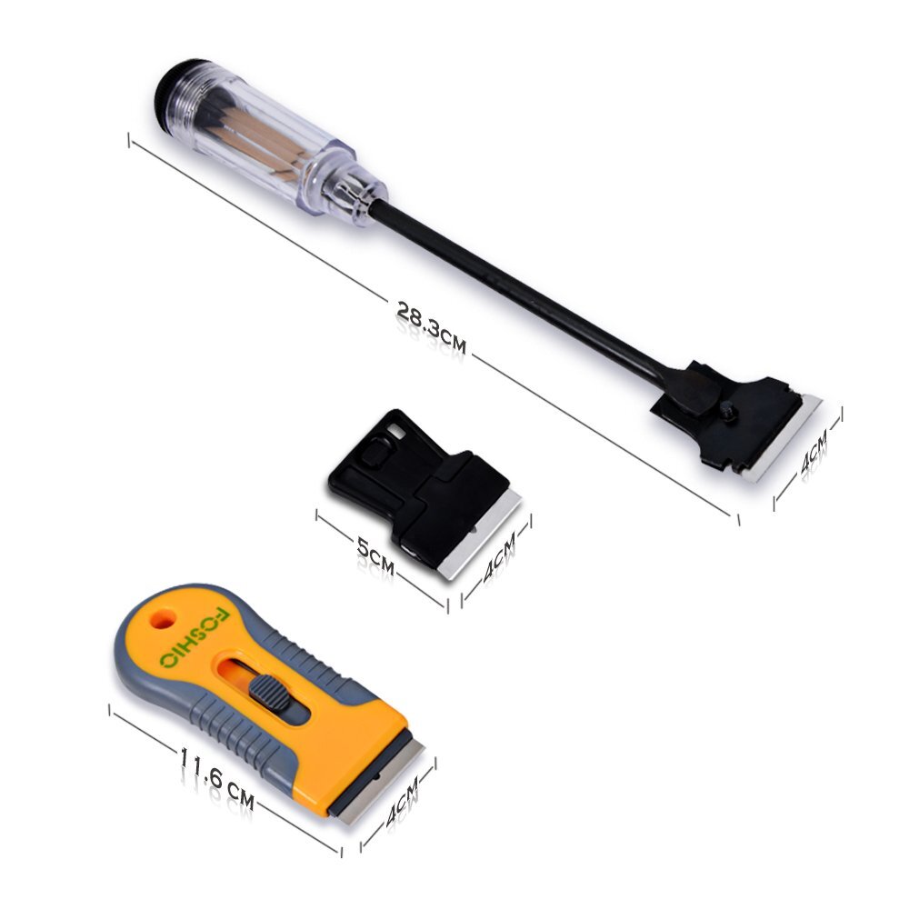 Multipurpose Window Tint Removal Tool Set With Long Handle Razor Blade Scraper R