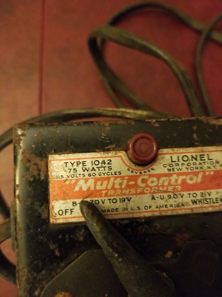 Lionel Type 1042 Multi Control Transformer 75 Watts. Untested