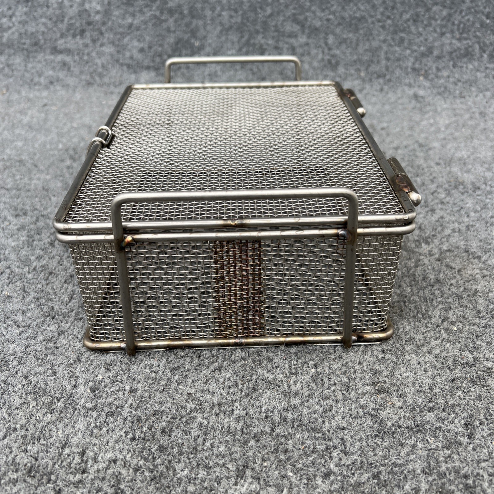 Stainless Steel Mesh Rectangular Washing Basket, 9” L x 7” W x 3.25” H New Other