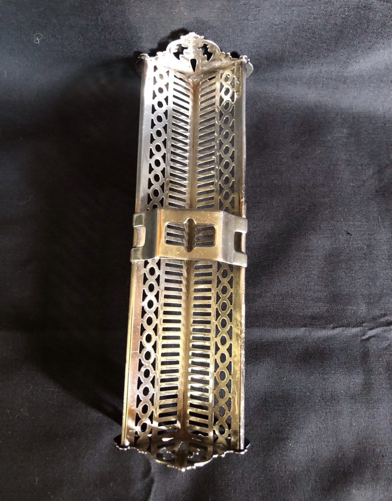 Hallmarked Silver Plate Sugar Cube Server With Tongs