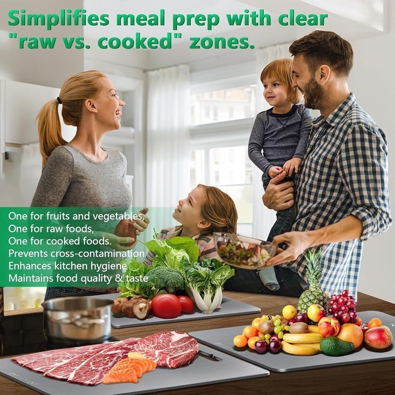 Titanium Cutting Board Set 3PCS Double Sided Lightweight Easy Clean Kitchen Tool