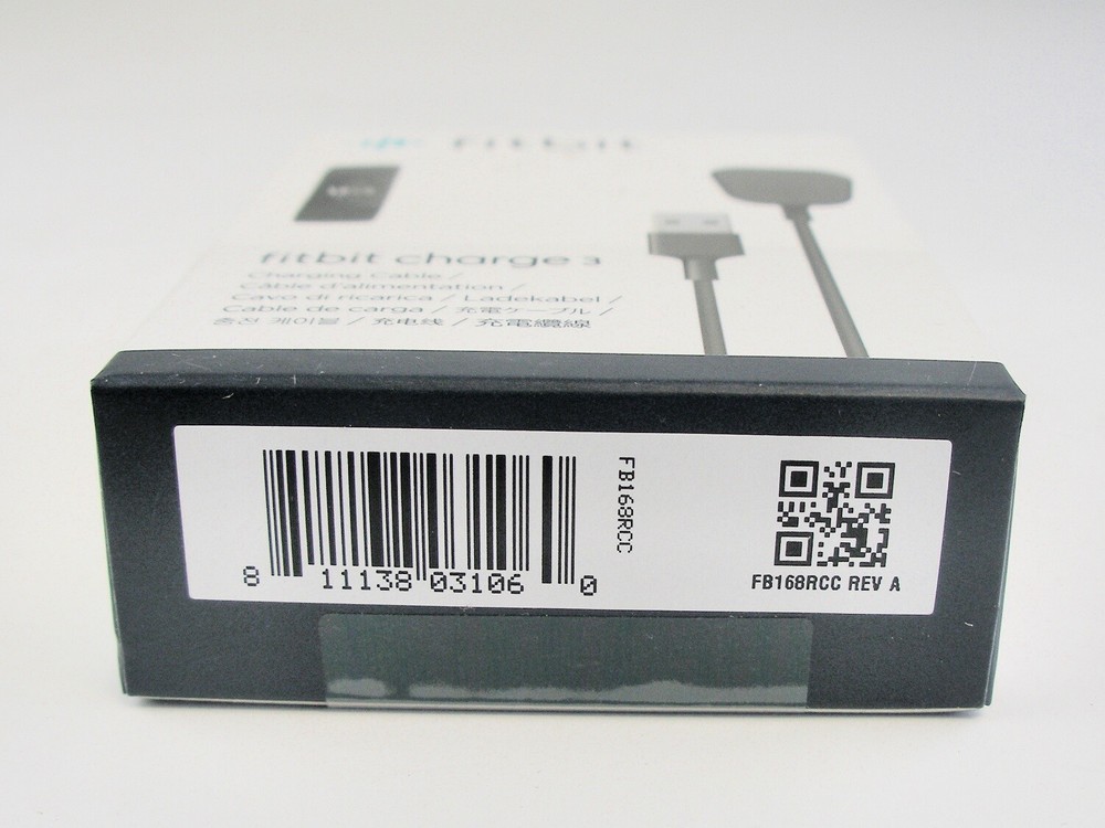 TWO(2) Fitbit Charging Cable for Charge 3 Activity Tracker FB168RCC Black