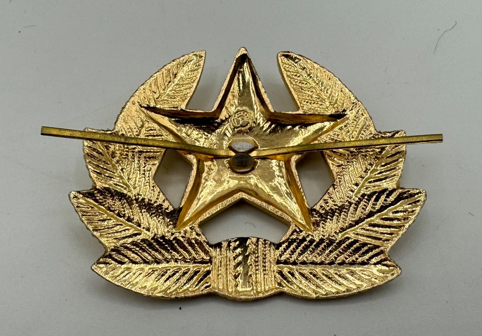 Vintage Soviet Red Army Visor Cap Hat Insignia Pin Badge Communist Red Enamel