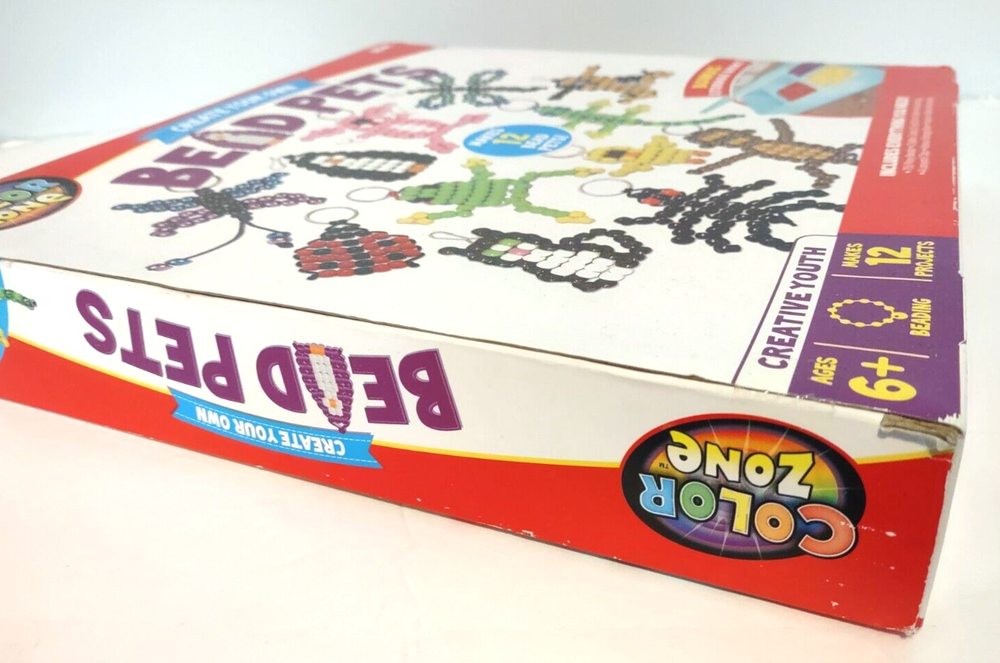Color Zone BEAD PETS Kit - Makes 12 Projects w/ Storage Box - Unopened