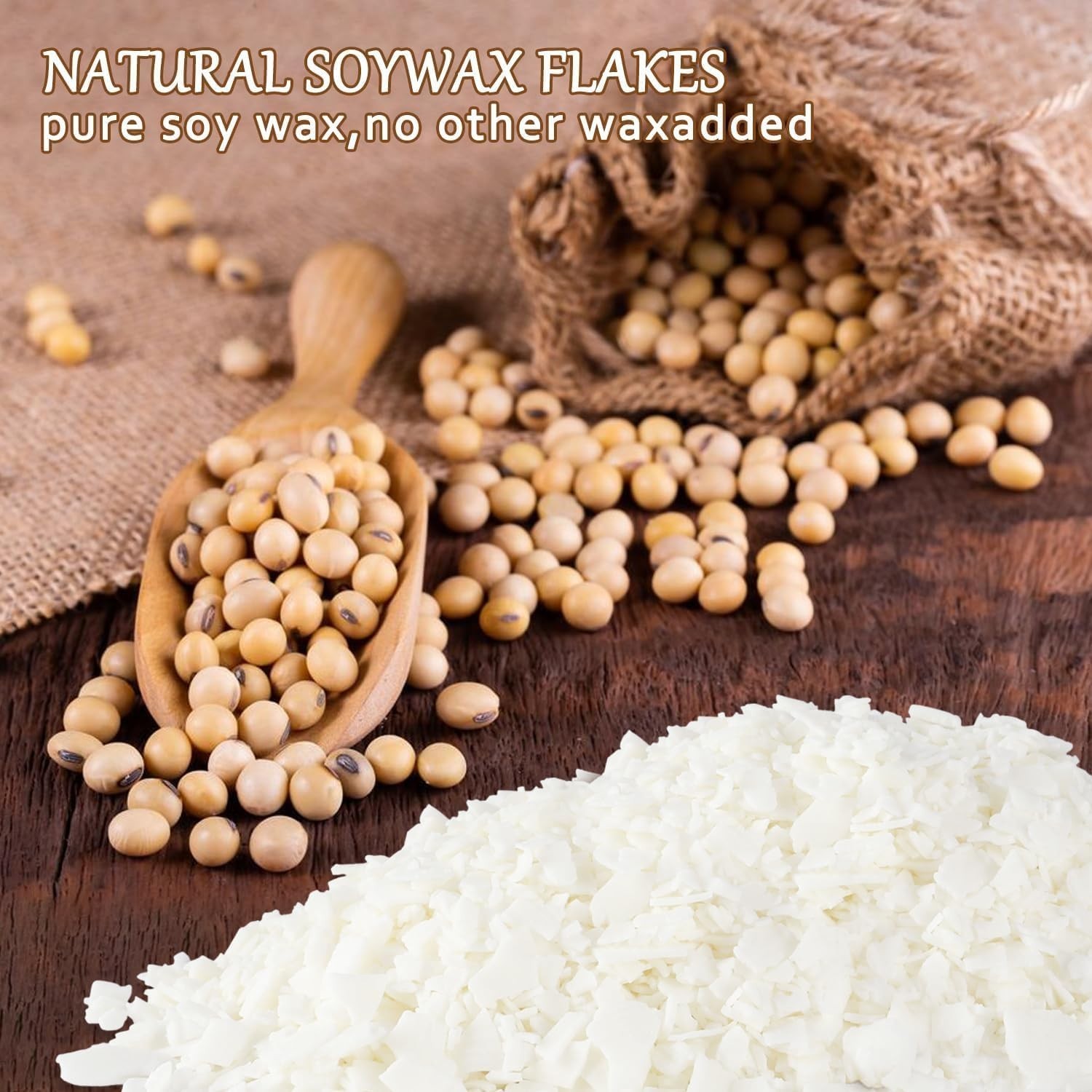Bulk 20lb Natural Soy Wax for Candle Making - Easy Melt Unscented Flakes for ...