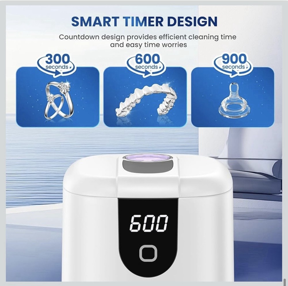 Ultrasonic Retainer Denture Cleaner Machine, 200ML, 4 Modes & Digital Timer