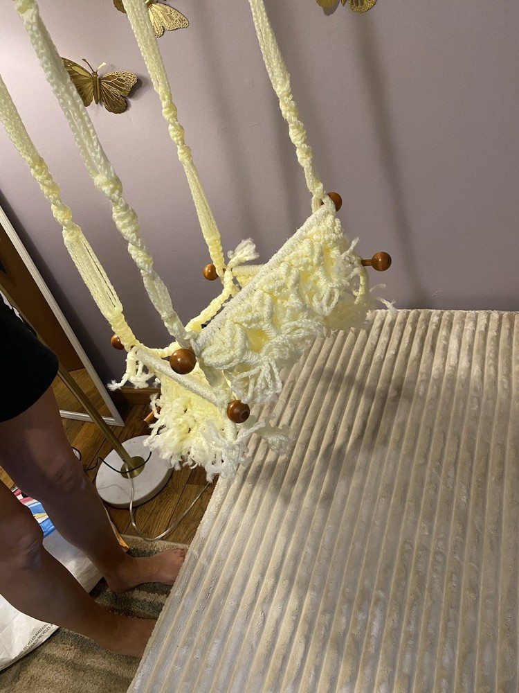 Handmade Macrame Baby Swing in Yellow
