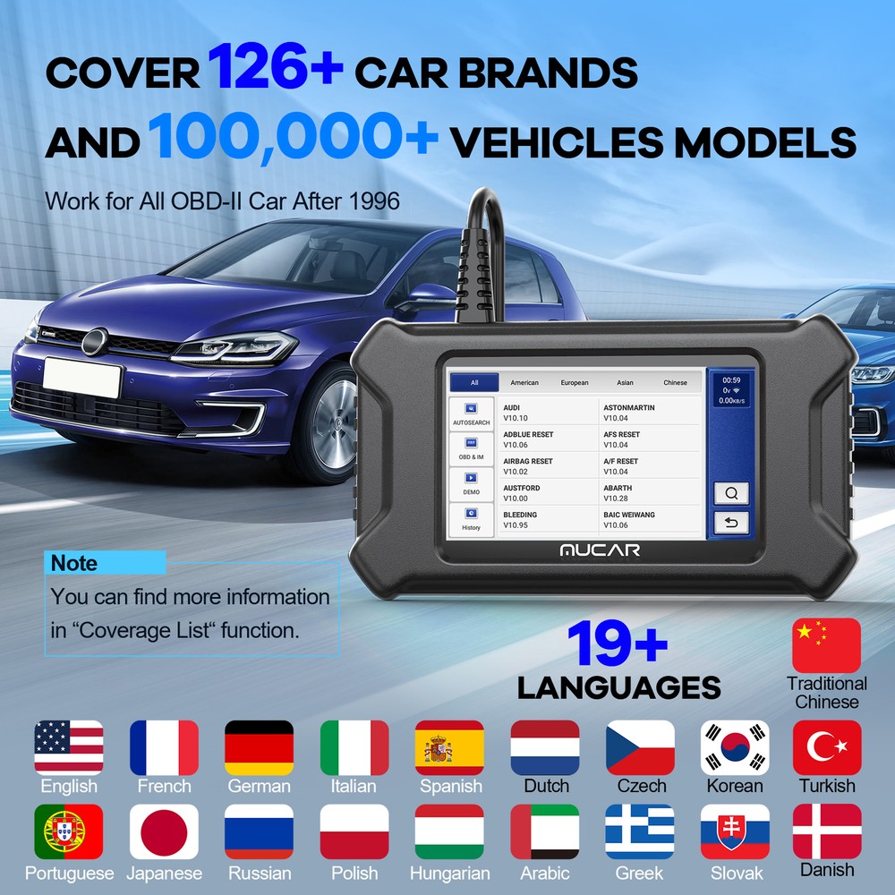 MUCAR CS6 OBD2 Scanner Code Reader Engine ABS SRS Transmission Diagnostic Tool