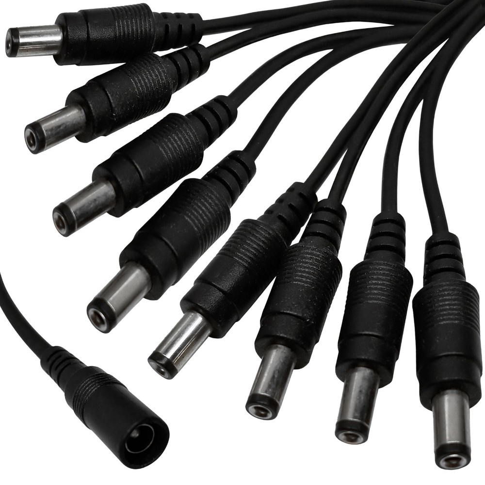 5 Pack - 8 Way Channel DC Power Splitter Adapter Cable for CCTV Security Camera