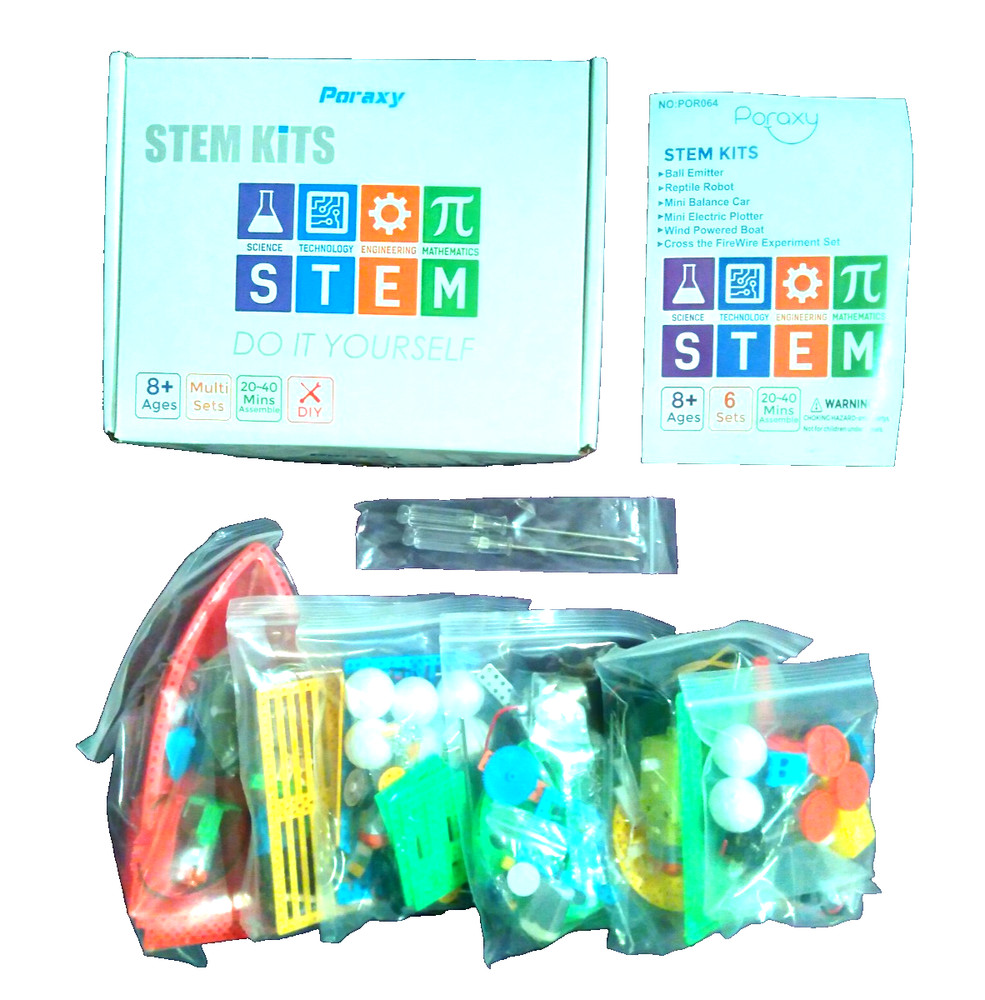 Poraxy STEM Kit, ages 8+, Multi Set, Do It Yourself Science Experiments Projects