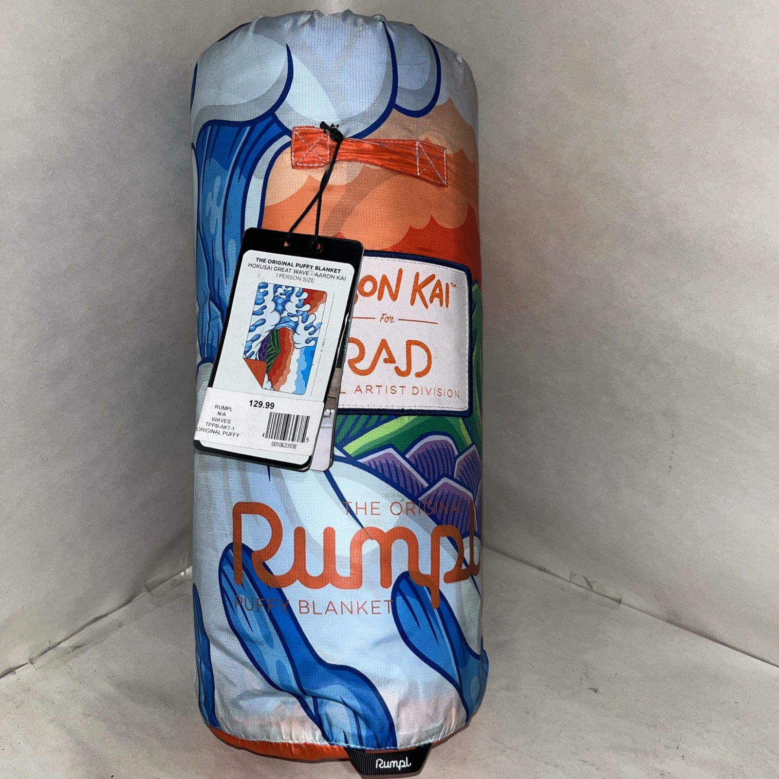 Rumpl Original Puffy Blanket Hokusai Great Wave Aaron Kai With Defects