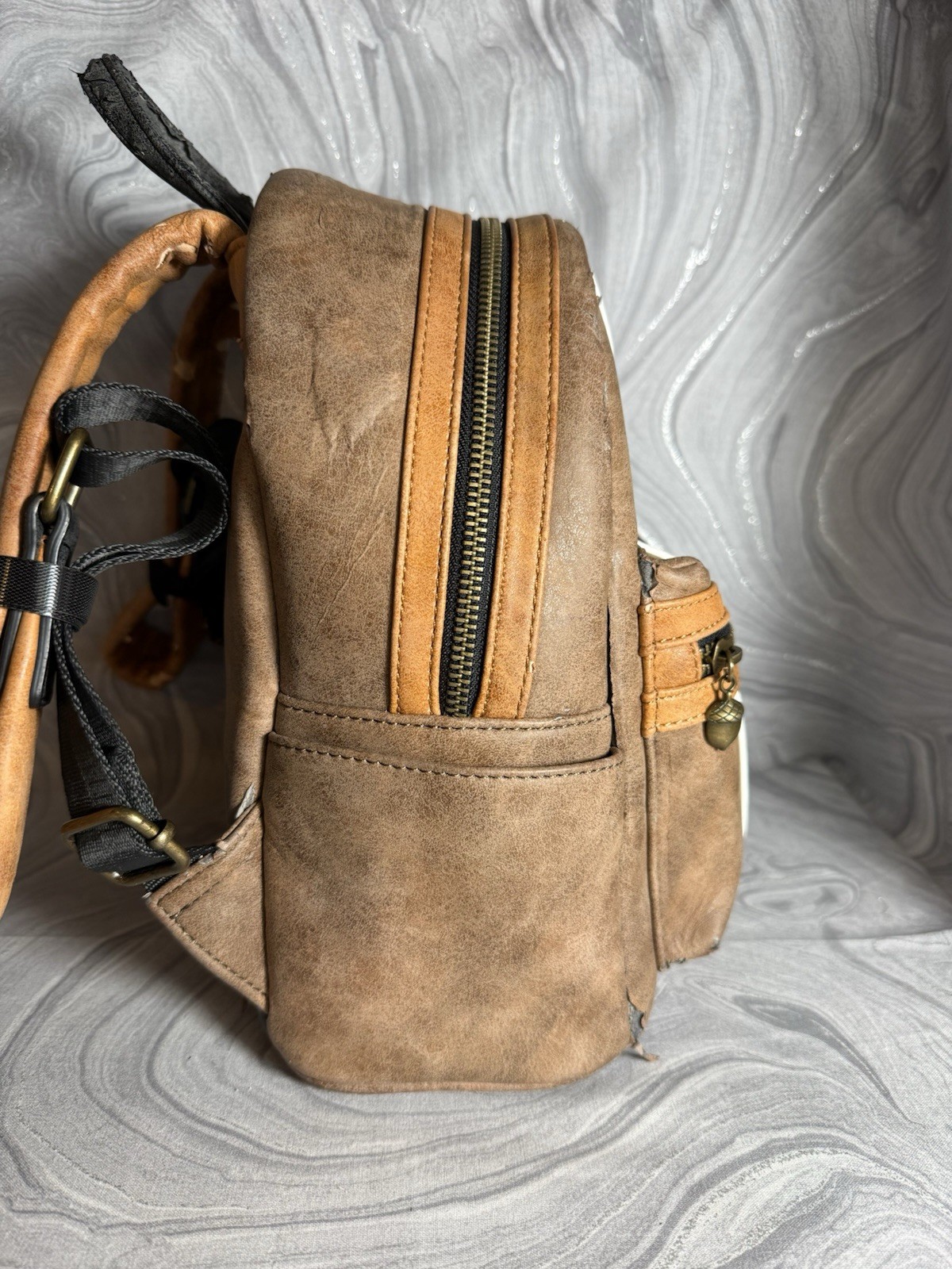 Loungefly Disney Chip And Dale Cosplay Heart Tag Mini Backpack Very Loved - Used