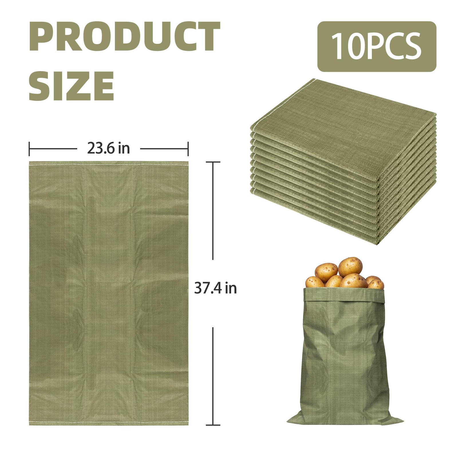 10pcs Potato Sack Race Bags for Kids and Adults, 37.5 X 23.6 in Sack Race Bag...