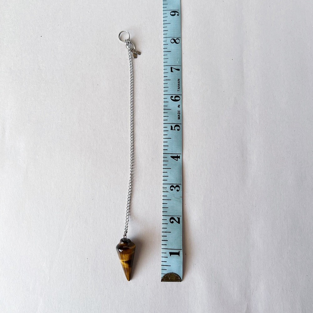 Tigers Eye Pendulum Hope Charm Gemstone Divination Dowsing