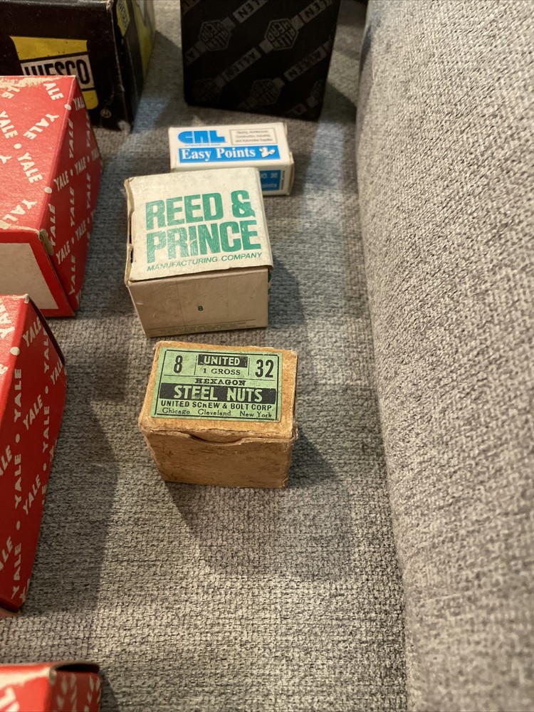 Vintage Yale Lockset Boxes + Adjustable Clamp And Other EMPTY BOXES