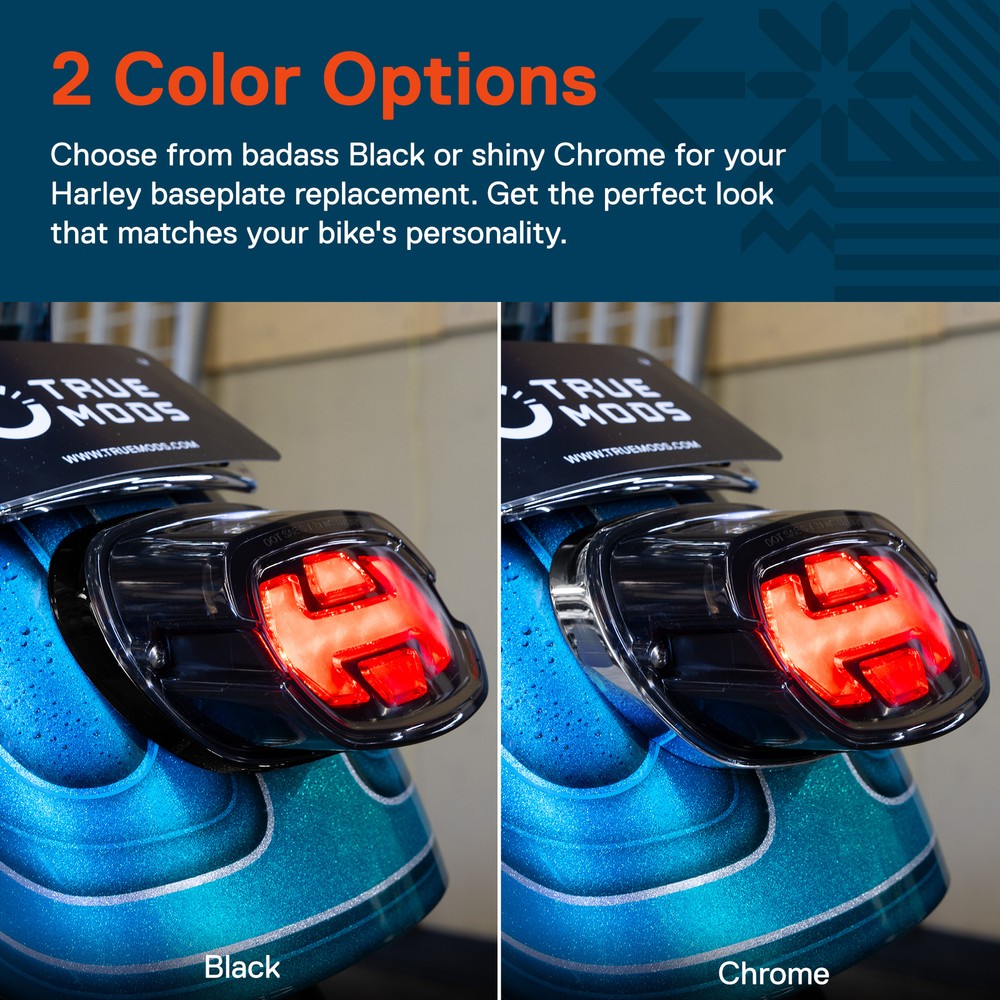 Chrome Taillight Base Plate Replacement for 2000+ Harley Davidson 68296-99A