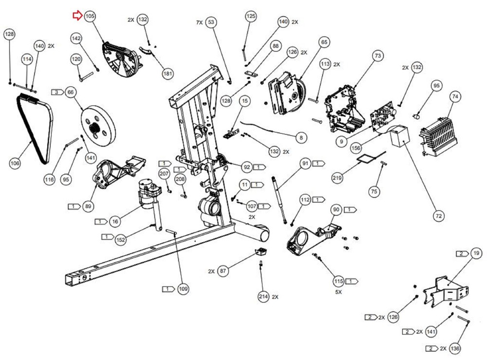 Precor Elliptical Hydraulic Brake Input Assembly PPP000000301325101