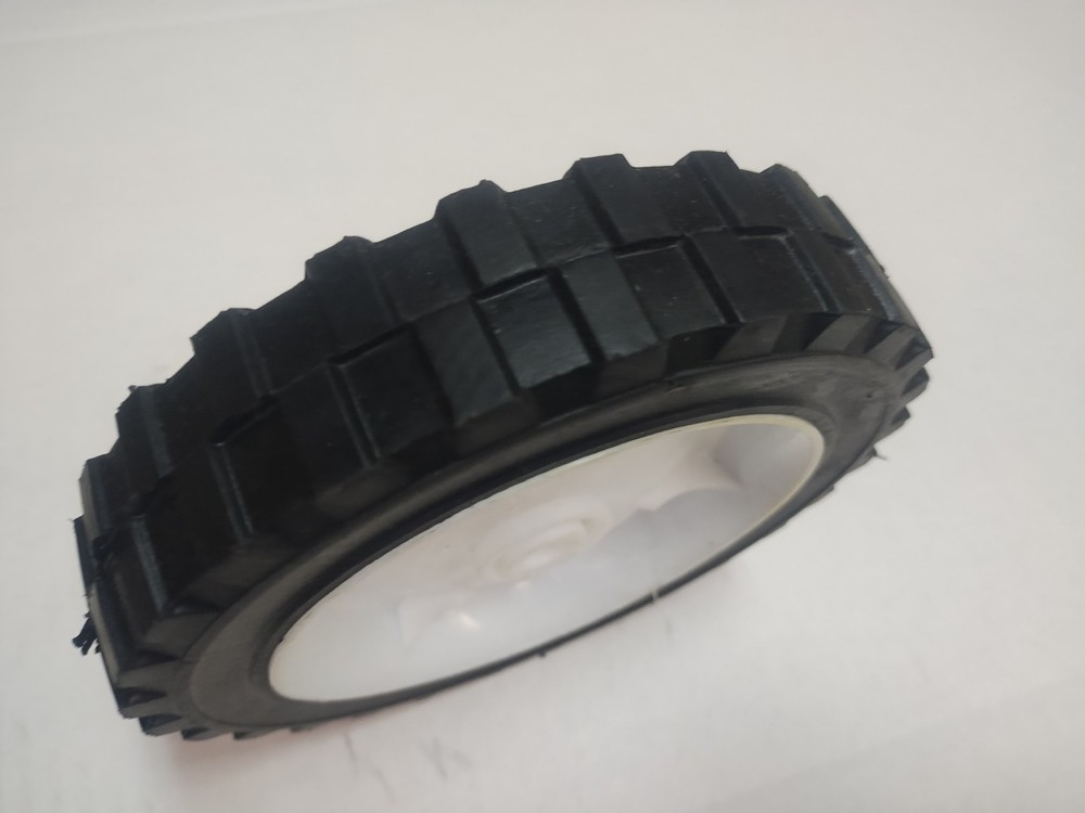 2pc Pair: 7" SEMI SOLID HARD RUBBER REPLACEMENT TIRE WHEEL MOWER,CART, Flat-Free
