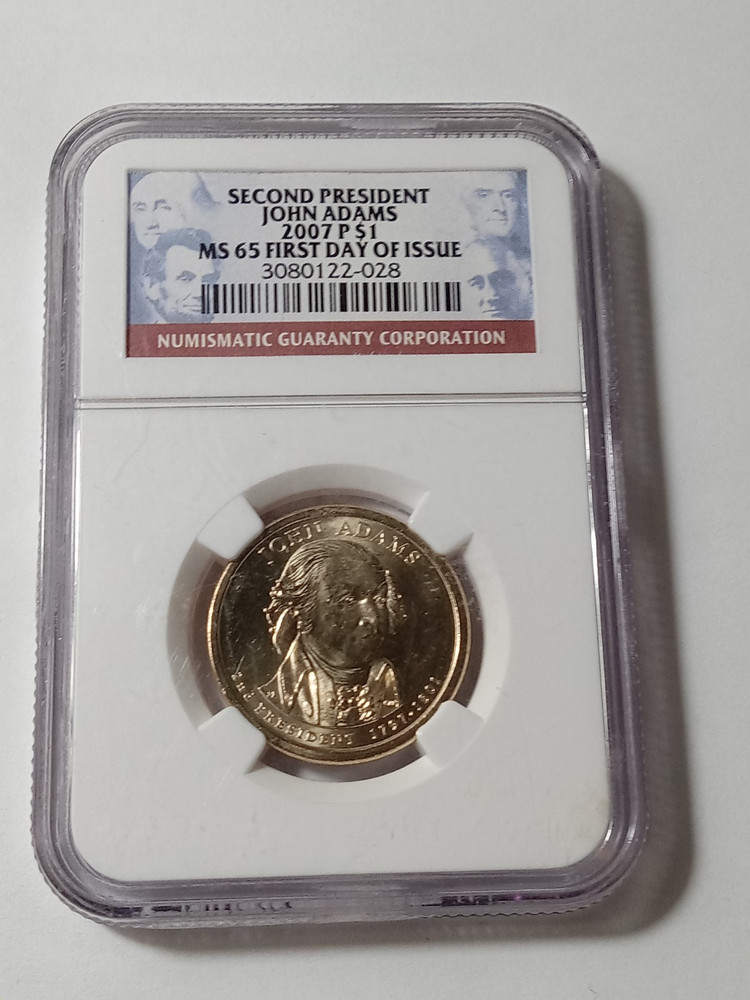 2007-P $1 John Adams NGC MS65