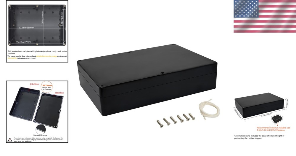 Waterproof ABS Plastic Junction Box 10.3x7.1x2.3 for Secure Electronics