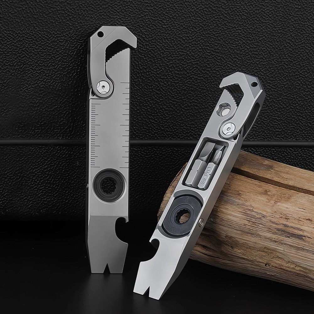 Titanium Pry Bar,Multi-tool,EDC Tool,Versatile Large, 03 Grey-l
