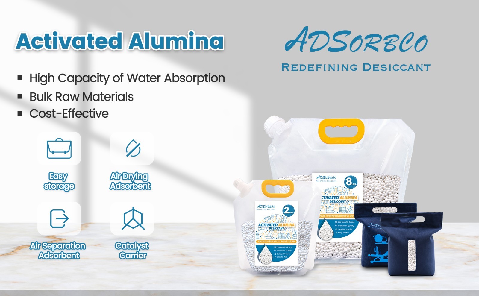2 LBS Adsorbco Activated Alumina Desiccant