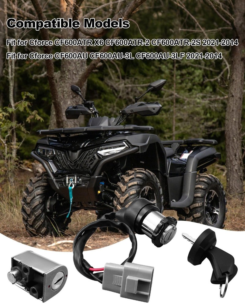 Ignition Switch Lock Kit with Key Replace 9DS-010100-6002, Fit for Cforce 600...