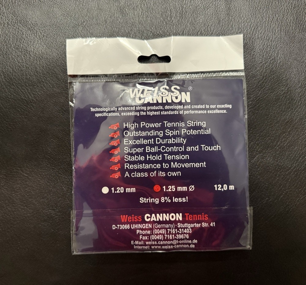 Weiss Cannon Silverstring 17 1.25mm Tennis String 40ft