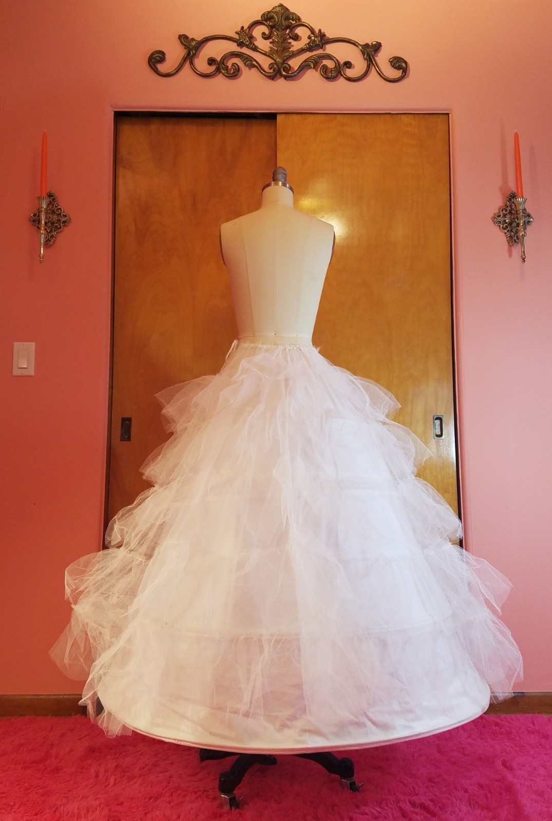 1950s Vintage White Tulle Petticoat Skirt -Hoops & Crinolines by Merry Modes