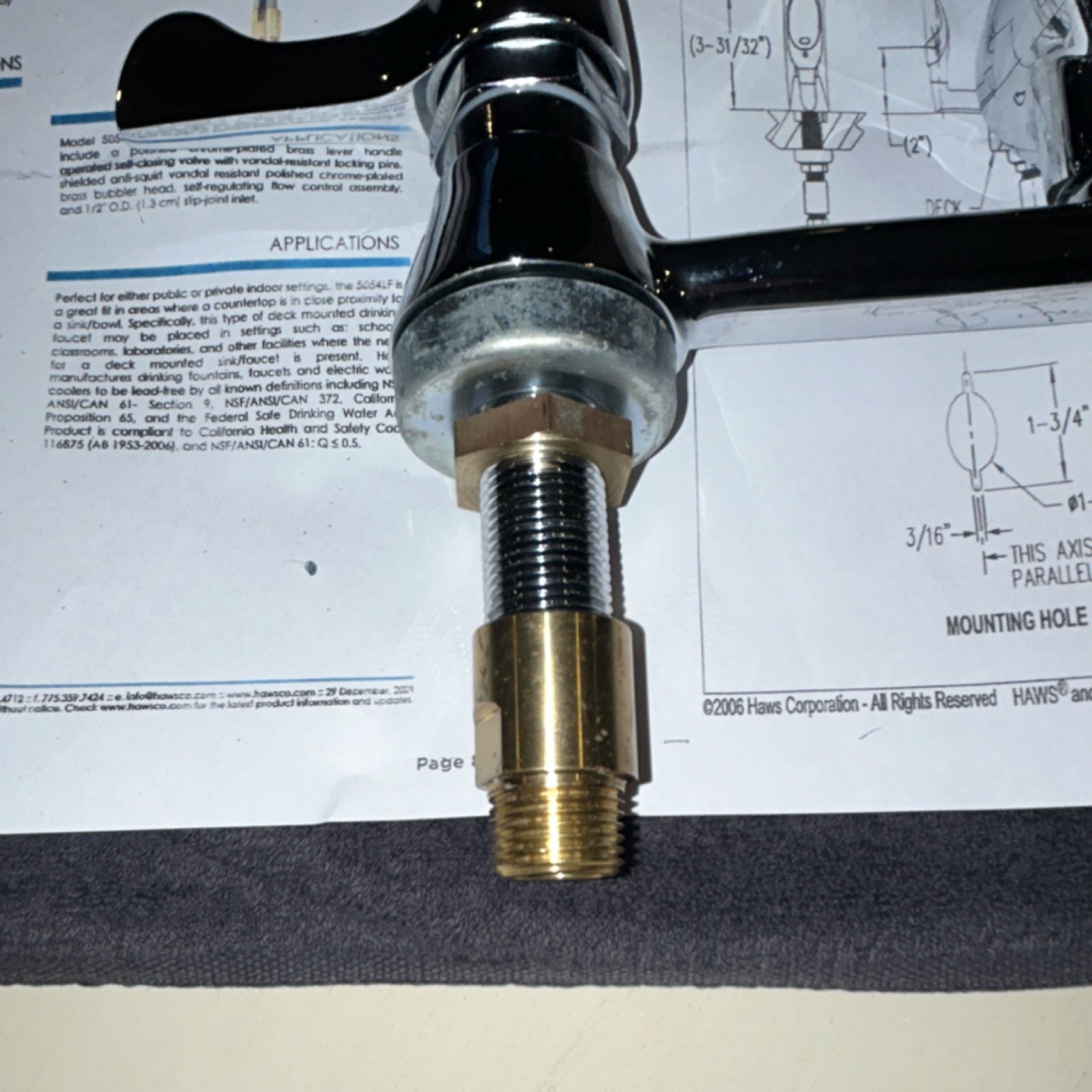 Haws 5054LF Flow Control Drinking Faucet Chrome Plated Brass Commercial