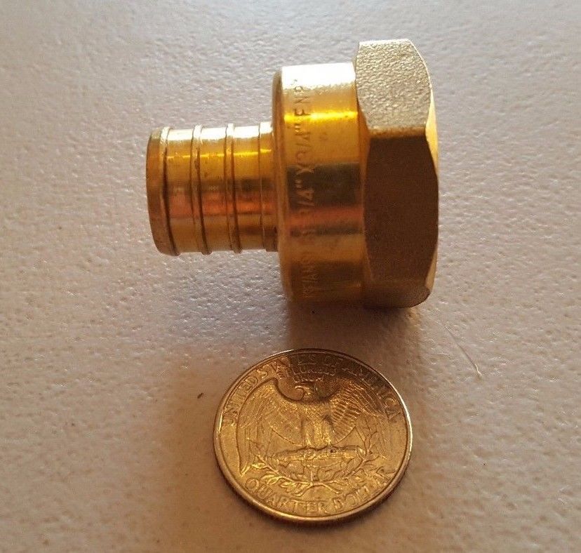 10 PCS 3/4" PEX X 3/4" FEMALE THREADED ADAPTER BRASS CRIMP FITTING (LEAD FREE )